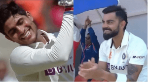 Virat clapping for young Gill