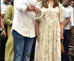 Ram Charan and Upasana were photographed with their new baby girl.