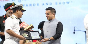 Indian Coast Guard was awarded the best initiative award by the Honourable Chief Minister of Gujarat Shri Bhupendrabhai Patel