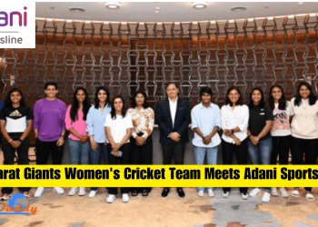 Gujarat Giants Women's Cricket Team Meets Adani Sportsline