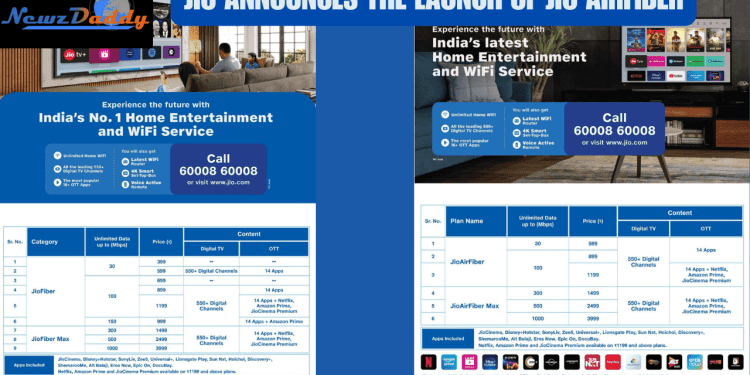 JIO ANNOUNCES THE LAUNCH OF JIO AIRFIBER