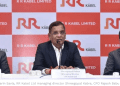 L-R Axis Capital VP Parin Savla, RR Kabel Managing Director Shreegopal Kabra, CFO Rajeshbabu Jain