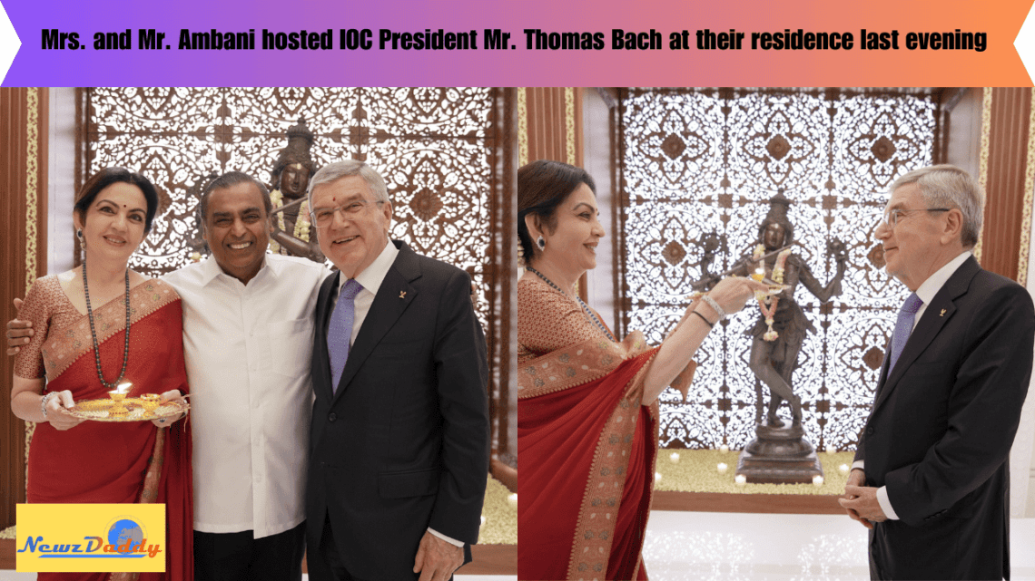Mrs. and Mr. Ambani hosted IOC President Mr. Thomas Bach at their residence last evening