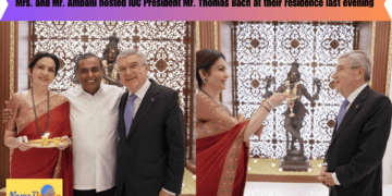 Mrs. and Mr. Ambani hosted IOC President Mr. Thomas Bach at their residence last evening
