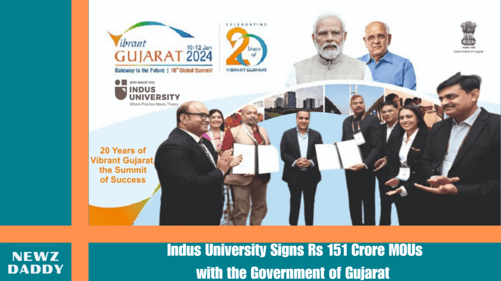 indus university signs MOU with Gujarat Gov