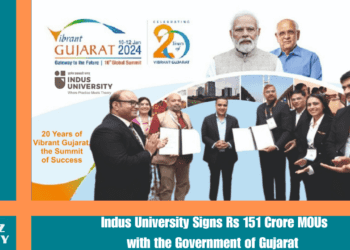 indus university signs MOU with Gujarat Gov