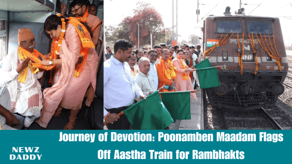 Journey of Devotion Poonamben Maadam Flags Off Aastha Train for Rambhakts
