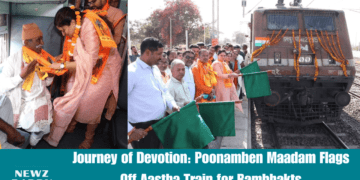 Journey of Devotion Poonamben Maadam Flags Off Aastha Train for Rambhakts