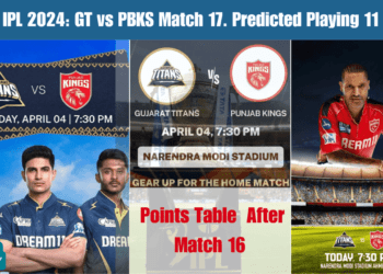 IPL 2024 GT vs PBKS Match 17. Points Table - Predicted Playing 11