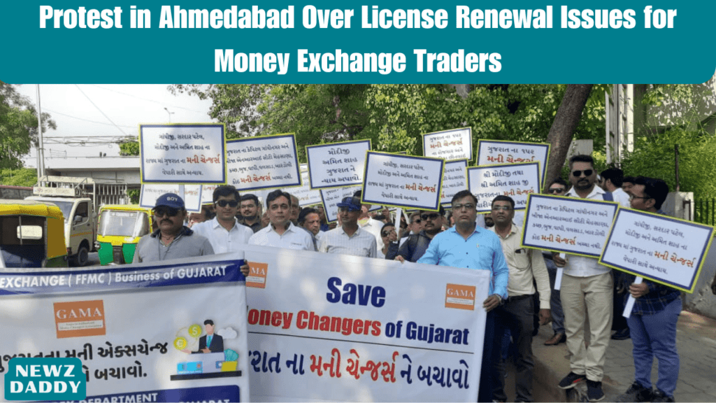 Protest in Ahmedabad Over License Renewal Issues for Money Exchange Traders