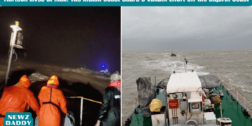 Thirteen Lives at Risk: The Indian Coast Guard's Valiant Effort Off the Gujarat Coast.