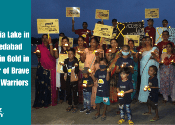 Kankaria Lake in Ahmedabad Glows in Gold in Honour of Brave Young Warriors