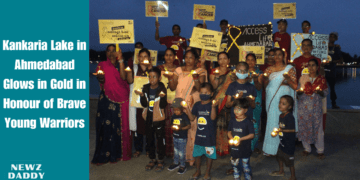 Kankaria Lake in Ahmedabad Glows in Gold in Honour of Brave Young Warriors