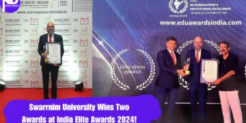 Swarrnim University Wins Two Awards at India Elite Awards 2024!