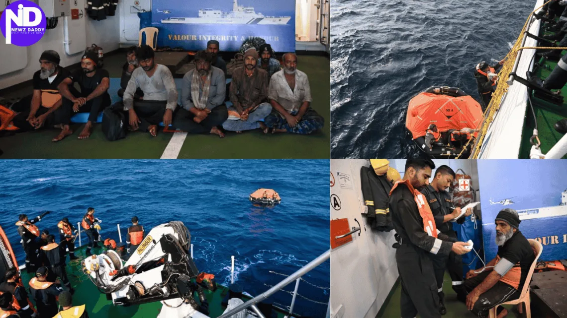 Heroic Rescue Indian Coast Guard Saves 9 Seafarers from Sinking Vessel.