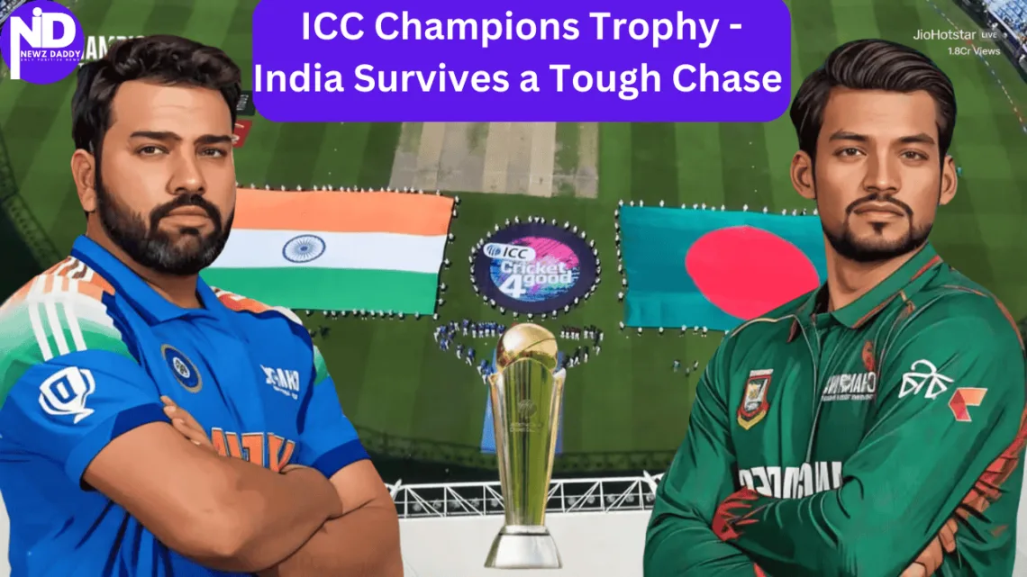 ICC Champions Trophy - India Survives a Tough Chase
