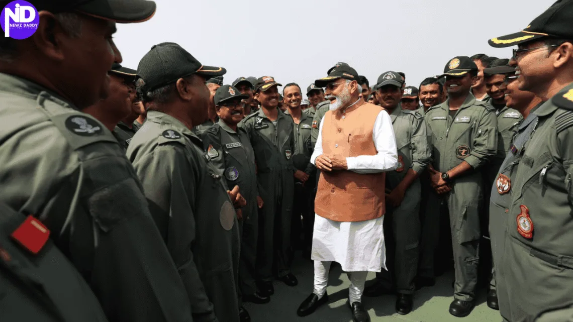 The Indian Prime Minister Shri Narendra Modi Meet The Brave Warriors of The Indian Air Force