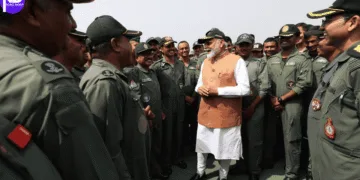 The Indian Prime Minister Shri Narendra Modi Meet The Brave Warriors of The Indian Air Force
