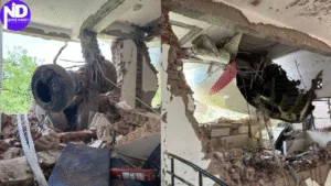 BJ Medical Hostel Ahmedabad building, where the plane crashed.