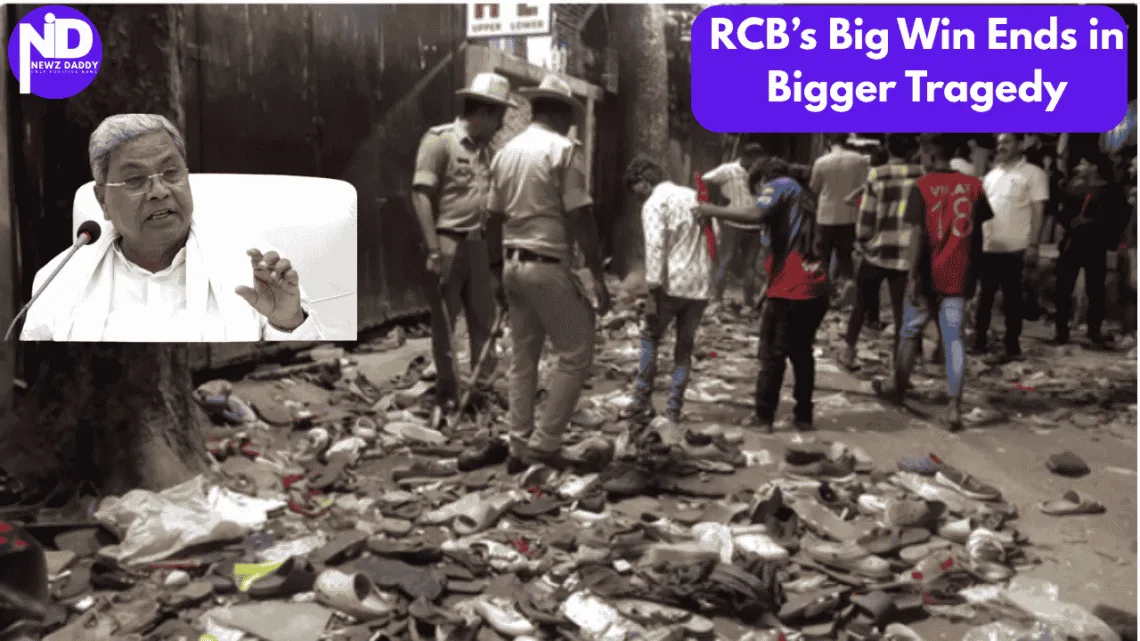 Chinnaswamy Stadium after a stampede during Royal Challengers Bangalore (RCB)'s victory celebrations(ANI Grab )