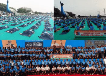 NCC Cadets Bring Yoga to Life at Sabarmati Riverfront