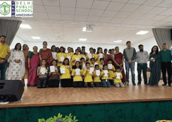 DPS Bopal celebrates Visamo Kids with awards, dance, and motivation.