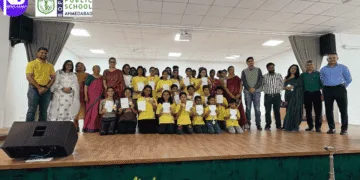 DPS Bopal celebrates Visamo Kids with awards, dance, and motivation.