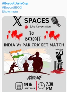 Boycott India vs Pakistan Match