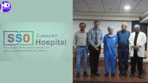 Left To Right Dr. Jaimin Shah, Dr Jaykumar Mehta, Dr. Sanket Mehta, Founder, SSO Cancer Hospital, Dr Tarang Patel, Dr. Bhavin Vadodariya