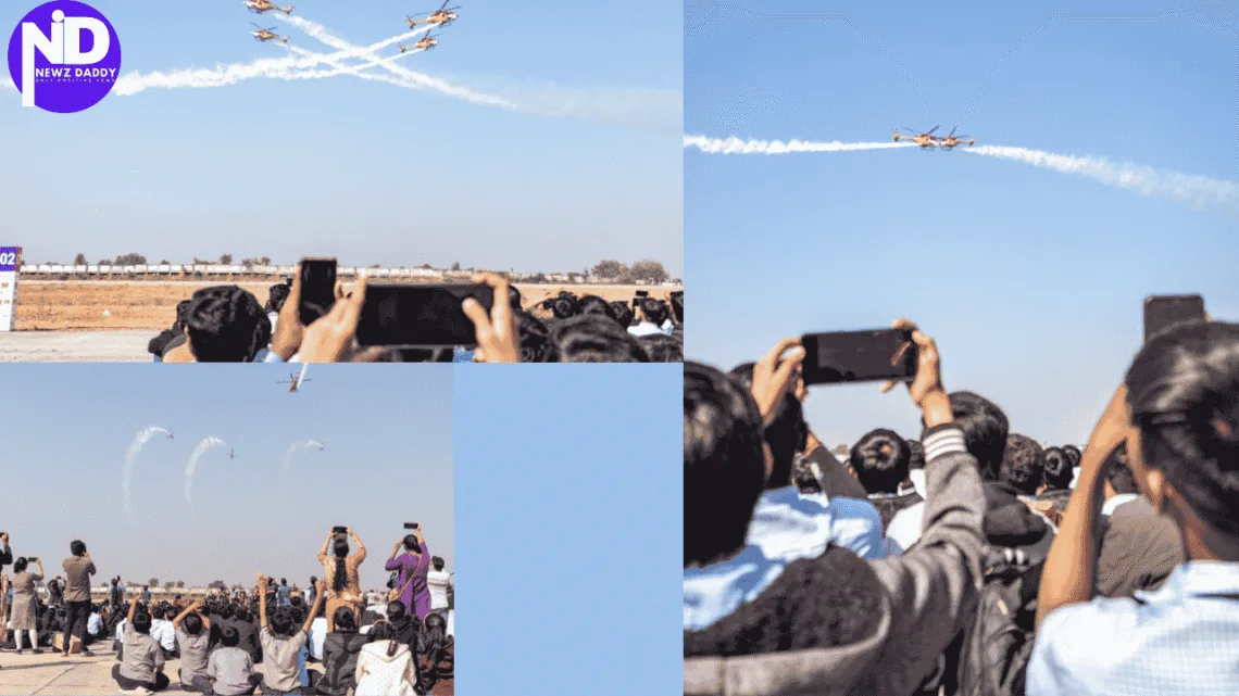 Youth Awed as Sarang Helicopter Display Lights Up Sky