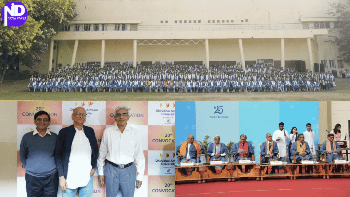 Dhirubhai Ambani University Convocation, DAU convocation 2026, DA-IICT Gandhinagar, Gandhinagar university news, Gujarat education news, university convocation India, higher education Gujarat, engineering university India, data science education India, agriculture analytics courses, design education India, Indian university convocation, academic excellence India, IIT Madras leadership, multidisciplinary education India, private universities Gujarat, PhD awards India, postgraduate education India, BTech ICT India, MTech ICT India, student graduation ceremony, university research culture, alumni achievement India, Tina Ambani message education, Indian education milestones, convocation ceremony Gandhinagar, technology education India, law education Gujarat, future-ready graduates India