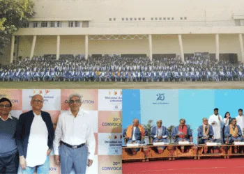 Dhirubhai Ambani University Convocation, DAU convocation 2026, DA-IICT Gandhinagar, Gandhinagar university news, Gujarat education news, university convocation India, higher education Gujarat, engineering university India, data science education India, agriculture analytics courses, design education India, Indian university convocation, academic excellence India, IIT Madras leadership, multidisciplinary education India, private universities Gujarat, PhD awards India, postgraduate education India, BTech ICT India, MTech ICT India, student graduation ceremony, university research culture, alumni achievement India, Tina Ambani message education, Indian education milestones, convocation ceremony Gandhinagar, technology education India, law education Gujarat, future-ready graduates India