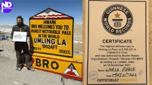 Jay Patel Reaches Umling La During World Peace Mission