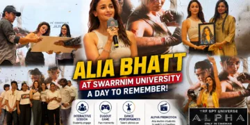 Alia Bhatt at Swarrnim University Promotes Alpha Film