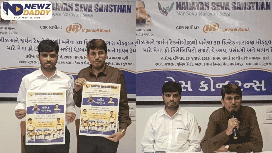 Narayan Seva Sansthan Ahmedabad Camp Opens July 26