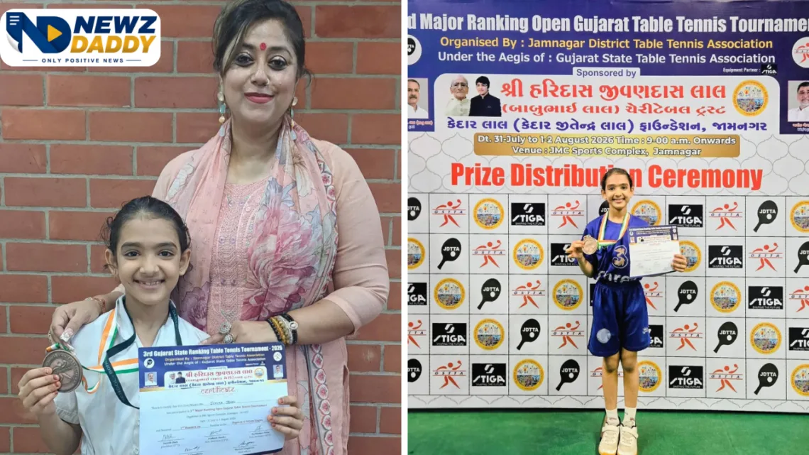 Ishita Joshi Table Tennis Third Place at Jamnagar Event