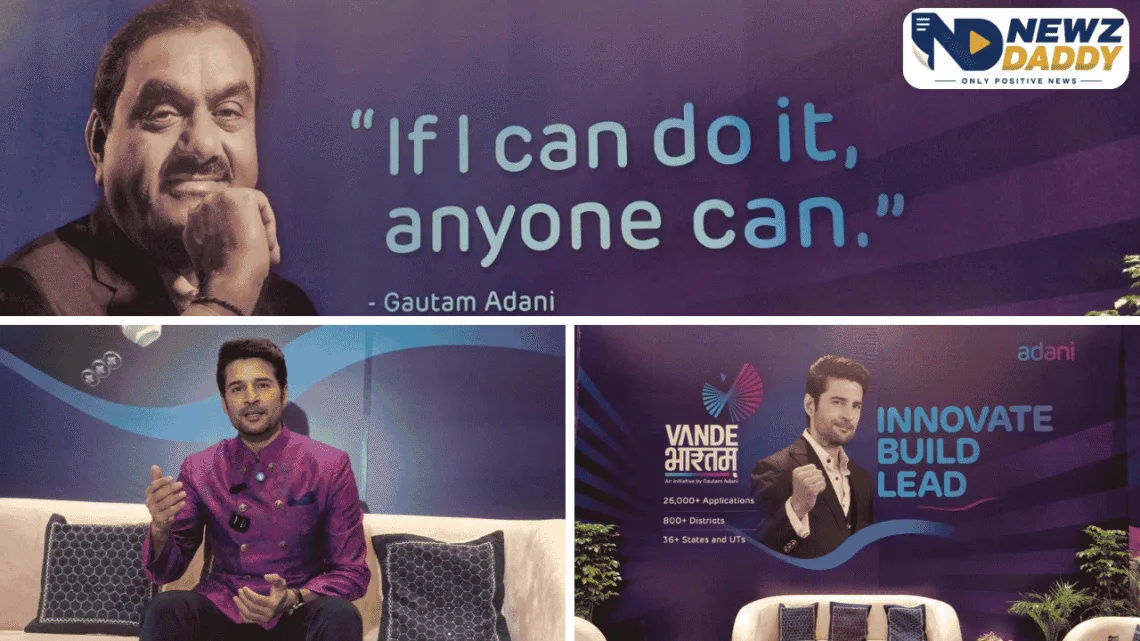 Rajeev Khandelwal Vande Bharatam, Vande Bharatam, Rajeev Khandelwal, Adani Group, Gautam Adani, Vande Bharatam host, Vande Bharatam ambassador, Rajeev Khandelwal host, Vande Bharatam 2026, Vande Bharatam Grand Finale, Vande Bharatam Ahmedabad, Ahmedabad entrepreneurship initiative, Adani Group Vande Bharatam, Gautam Adani Vande Bharatam, Indian entrepreneurs, Indian startup initiative, grassroots entrepreneurs India, grassroots innovation India, entrepreneurship initiative India, startup talent India, Indian innovators, entrepreneurs from rural India, startup founders India, Ahmedabad startup event, Vande Bharatam finalists, 75 Vande Bharatam finalists, August 14 Vande Bharatam, Adani entrepreneurship programme, Newz Daddy, Newz Daddy entertainment