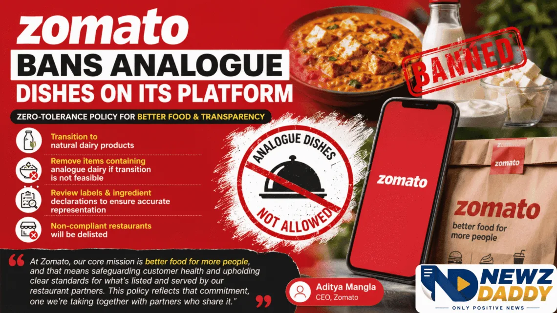 Zomato Removes Analogue Dairy Dishes From Menus