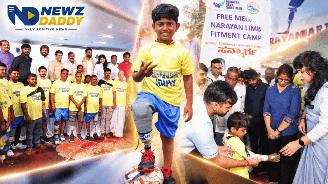 Narayan Seva Sansthan Fits Artificial Limbs in Ballari City